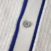 Louis Vuitton SS26 Waffle Contrast Trim Short Sleeve Knit Shirt, White Blue #B68868