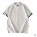 Louis Vuitton SS26 Waffle Contrast Trim Short Sleeve Knit Shirt, White Blue #B68868