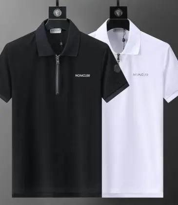 Moncler T-shirts Polo for men zipper Black/White #A46648 Moncler T-shirts Polo for men zipper Black/White #A46648