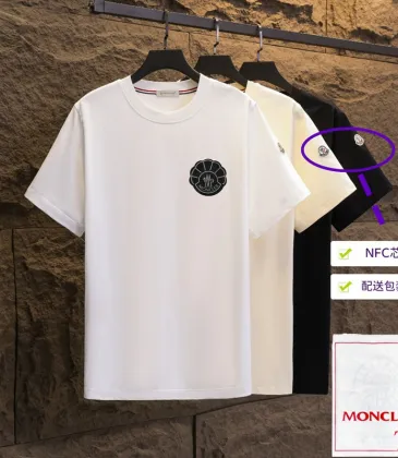 Moncler T-shirts for men 300g 100% cotton NFC chip sensor #A53027 Moncler T-shirts for men 300g 100% cotton NFC chip sensor #A53027