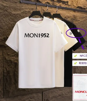 Moncler T-shirts for men 300g 100% cotton NFC chip sensor #A53031 Moncler T-shirts for men 300g 100% cotton NFC chip sensor #A53031