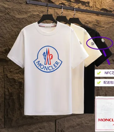 Moncler T-shirts for men Black/White Weight 300g 100% cotton #A53012 Moncler T-shirts for men Black/White Weight 300g 100% cotton #A53012