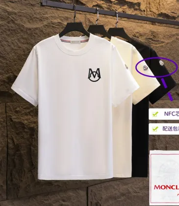 Moncler T-shirts for men Black/White Weight 300g 100% cotton #A53013 Moncler T-shirts for men Black/White Weight 300g 100% cotton #A53013
