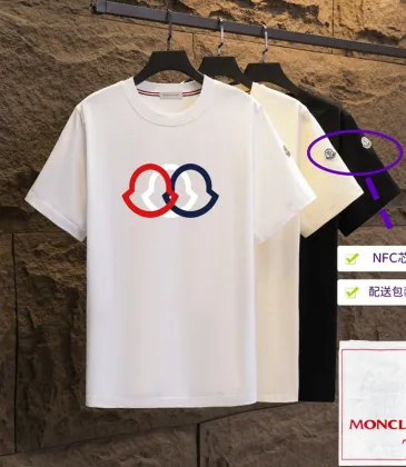Moncler T-shirts for men Black/White Weight 300g 100% cotton #A53015 Moncler T-shirts for men Black/White Weight 300g 100% cotton #A53015