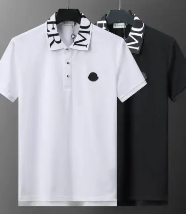 Moncler T-shirts for men collar logo Black/White #A46652 Moncler T-shirts for men collar logo Black/White #A46652