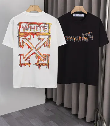 OFF WHITE T-Shirts for MEN Letter logo print 260g Black/White #A53806 OFF WHITE T-Shirts for MEN Letter logo print 260g Black/White #A53806