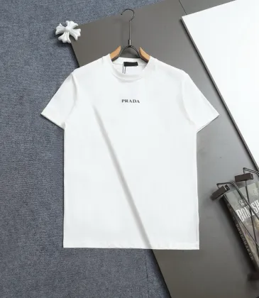 Prada T-Shirts for Men 300g Black/White 100% Cotton #A53049 Prada T-Shirts for Men 300g Black/White 100% Cotton #A53049