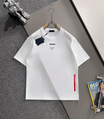 Prada T-Shirts for Men Black/White #A53807 Prada T-Shirts for Men Black/White #A53807