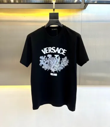 Versace T-Shirts Blue Milan Inspired Graphic Luxury Cotton Black/White #A54210 Versace T-Shirts Blue Milan Inspired Graphic Luxury Cotton Black/White #A54210