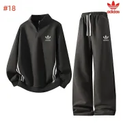Adidas Trefoil Half Zip Tracksuit Set Top &amp; Pants White,Grey,Black #B69385