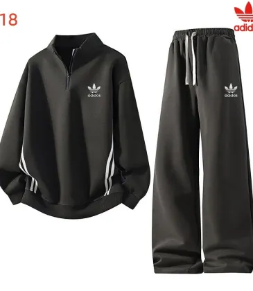 Adidas Trefoil Half Zip Tracksuit Set Top &amp; Pants White,Grey,Black #B69385