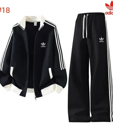 Adidas Trefoil Collared Zip Tracksuit Set Jacket &amp; Pants Black,White,Grey,Brown #B69386