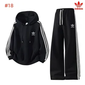 Adidas Trefoil Collared Zip Tracksuit Set Jacket &amp; Pants Black,White,Grey,Brown #B69387