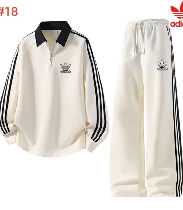 Adidas Trefoil Logo Quarter Zip Tracksuit Set Top &amp; Pants Black,White,Olive,Brown #B69394