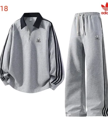 Adidas Trefoil Logo Quarter Zip Tracksuit Set Top &amp; Pants Navy,Grey,Burgundy,Black #B69395