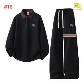 Burberry Logo Polo Tracksuit Set Top &amp; Pants Cream,Black,Grey,Dark Navy #B69393
