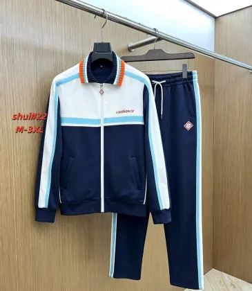 Casablanca Color Block Tracksuit Set Jacket &amp; Pants Navy,White #B69378