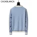 Casablanca Men Paisley Jacquard Polo Knit Tracksuit Light Blue, Black #B69136