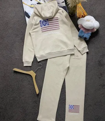 Chrome Hearts USA Flag Print Hoodie Tracksuit Set Top &amp; Pants Oatmeal,Black #B69398