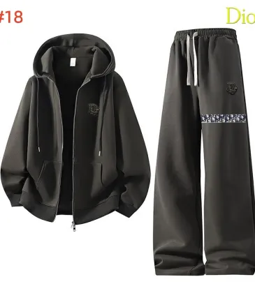 Dior Logo Zip Hoodie Tracksuit Set Jacket &amp; Pants Grey,Brown,Black,Dark Grey #B69391