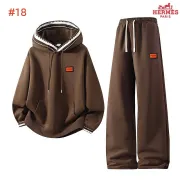 Hermes Patch Logo Hoodie Tracksuit Set Top &amp; Pants White,Brown,Black,Dark Grey #B69389