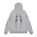 Hellstar Hoodie &amp; Wide Leg Pant 2 Piece Set Flame Graphic Heather Grey, Black #B68598