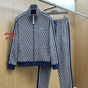 Lacoste Allover Print Tracksuit Set Jacket &amp; Pants Red,Blue #B69384