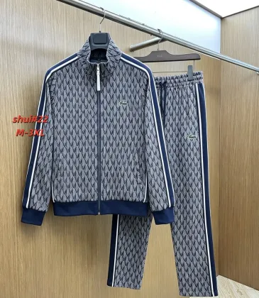 Lacoste Allover Print Tracksuit Set Jacket &amp; Pants Red,Blue #B69384