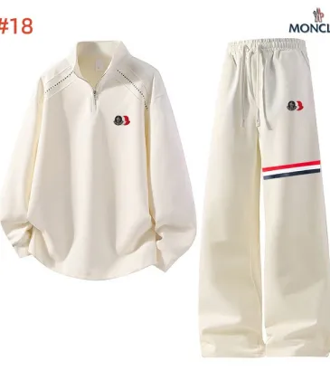 Moncler Logo Half Zip Tracksuit Set Top &amp; Pants Cream,Brown,Dark Navy,Black #B69397