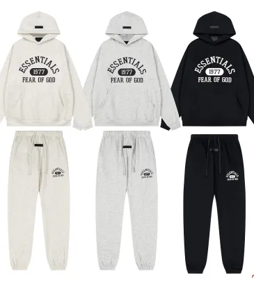 ESSENTIALS 1977 FOG Hoodie Jogger Tracksuit Set Black,Light Grey,Dark Grey,Off‑White #B68010 ESSENTIALS 1977 FOG Hoodie Jogger Tracksuit Set Black,Light Grey,Dark Grey,Off‑White #B68010