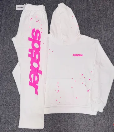 Sp5der Splatter Print Hoodie Sweatpants 2‑Piece Tracksuit, Black, White #B67982 Sp5der Splatter Print Hoodie Sweatpants 2‑Piece Tracksuit, Black, White #B67982