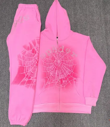 Spider‑5 Fleece‑Lined Spider‑Web Zip‑Up Hoodie & Jogger Set, Hot Pink #B67979 Spider‑5 Fleece‑Lined Spider‑Web Zip‑Up Hoodie & Jogger Set, Hot Pink #B67979
