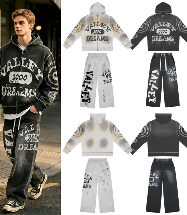 Valley 2000 Dreams Zip Hoodie & Wide Leg Pants Set #B67856 Valley 2000 Dreams Zip Hoodie & Wide Leg Pants Set #B67856