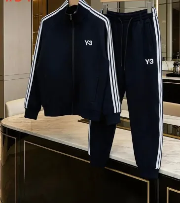 Y-3 Side 3-Stripes Zip Jacket Tracksuit Set Top &amp; Pants Navy,White #B69402