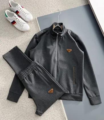 Prada Dark‑Grey 2‑Piece Tracksuit Leather Triangle Logo Set #B67446 Prada Dark‑Grey 2‑Piece Tracksuit Leather Triangle Logo Set #B67446