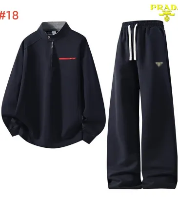 Prada Triangle Logo Quarter Zip Tracksuit Set Top &amp; Pants Cream,Grey,Black,Dark Navy #B69396