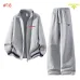 Prada Triangle Logo Stripe Trim Tracksuit Set Jacket &amp; Pants Black,White,Grey #B69388