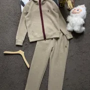 Polo Ralph Lauren Pony Logo Zip Hoodie Tracksuit Set Top &amp; Pants Khaki,Navy #B69399