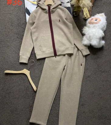 Polo Ralph Lauren Pony Logo Zip Hoodie Tracksuit Set Top &amp; Pants Khaki,Navy #B69399