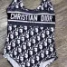 Christian D-ior Monogram One - Piece Swimsuits In Pink And Navy For Stylish Beach Looks#9122120