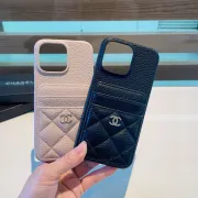 Chanel card holder/phone case  double-layer card slot  pebbled texture PU leather soft and comfortable case   #A57780