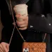 Chanel-Style Caviar Leather Quilted Phone Case with Adjustable  Golden Ball" Chain   Card Slot #A65263