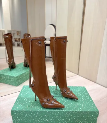 Balenciaga Cagole Studded Pointed‑Toe Over‑The‑Knee Boots 9.5cm Heel #B68383