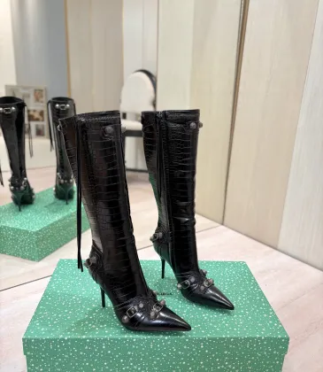 Balenciaga Cagole Studded Pointed‑Toe Over‑The‑Knee Boots 9.5cm Heel #B68384