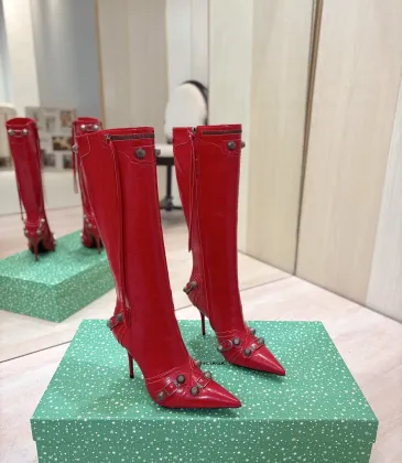 Balenciaga Cagole Studded Pointed‑Toe Over‑The‑Knee Boots 9.5cm Heel #B68385