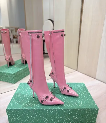 Balenciaga Cagole Studded Pointed‑Toe Over‑The‑Knee Boots 9.5cm Heel #B68387