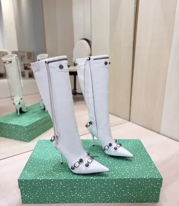 Balenciaga Cagole Studded Pointed‑Toe Over‑The‑Knee Boots 9.5cm Heel #B68388