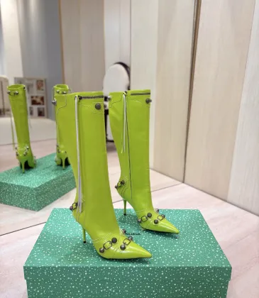 Balenciaga Cagole Studded Pointed‑Toe Over‑The‑Knee Boots 9.5cm Heel #B68389