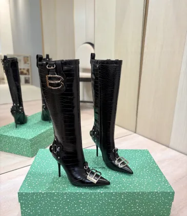 Balenciaga Cagole Studded Pointed‑Toe Over‑The‑Knee Boots 9.5cm Heel #B68390