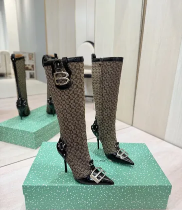 Balenciaga Cagole Studded Pointed‑Toe Over‑The‑Knee Boots 9.5cm Heel #B68391